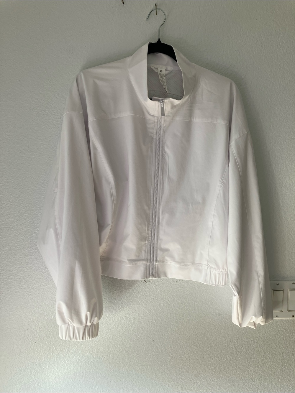 Alo Bright White Women's Zip-Front Lightweight Jacket